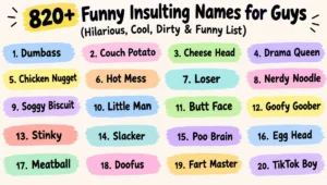 820+ Funny Insulting Names for Guys (Hilarious, Cool, Dirty & Funny List)