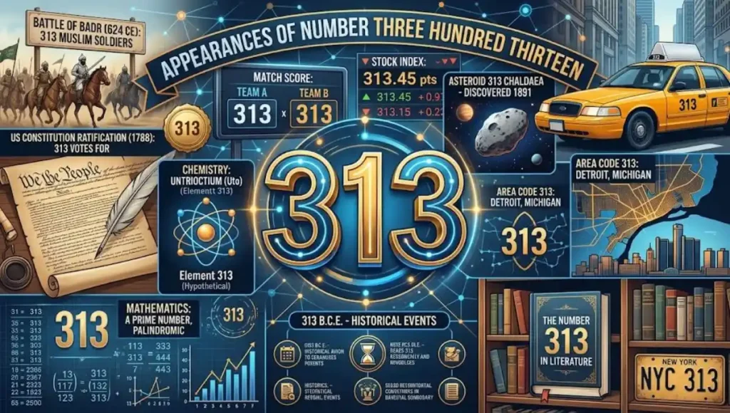 Appearances of Number Three Hundred Thirteen