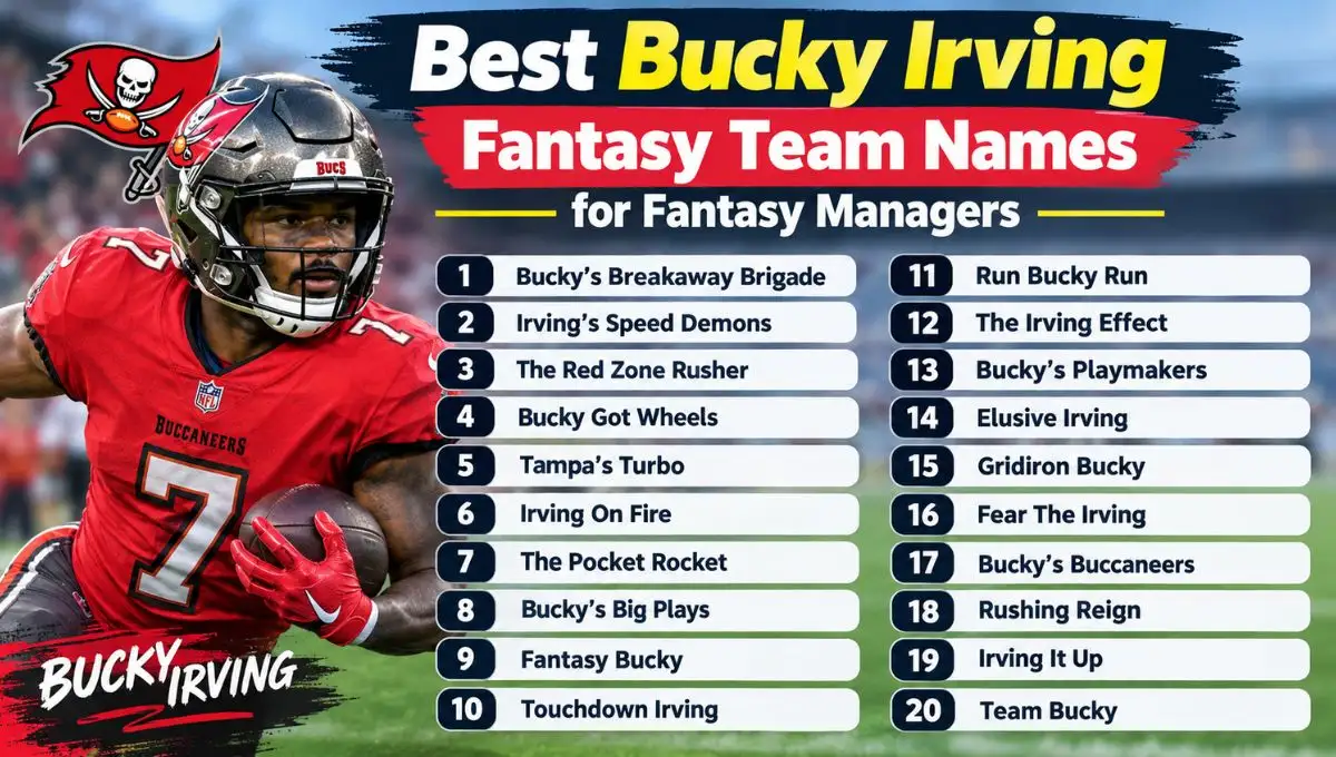 Best Bucky Irving Fantasy Team Names for Fantasy Managers