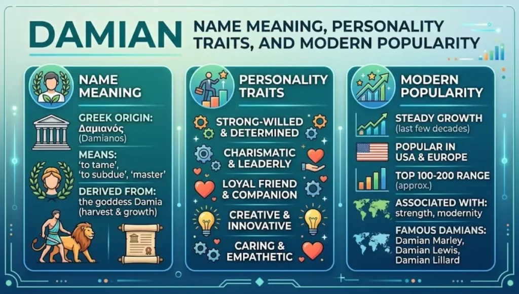 Damian Name Meaning, Personality Traits, and Modern Popularity