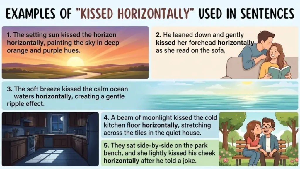 Examples of Kissed Horizontally Used in Sentences