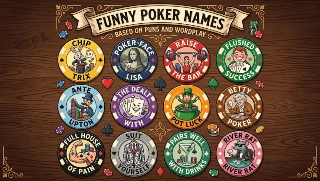 Funny Poker Names Based on Puns and Wordplay