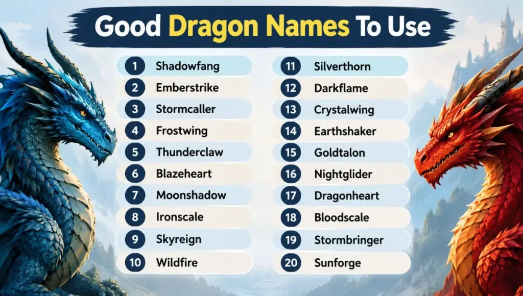 Good Dragon Names To Use