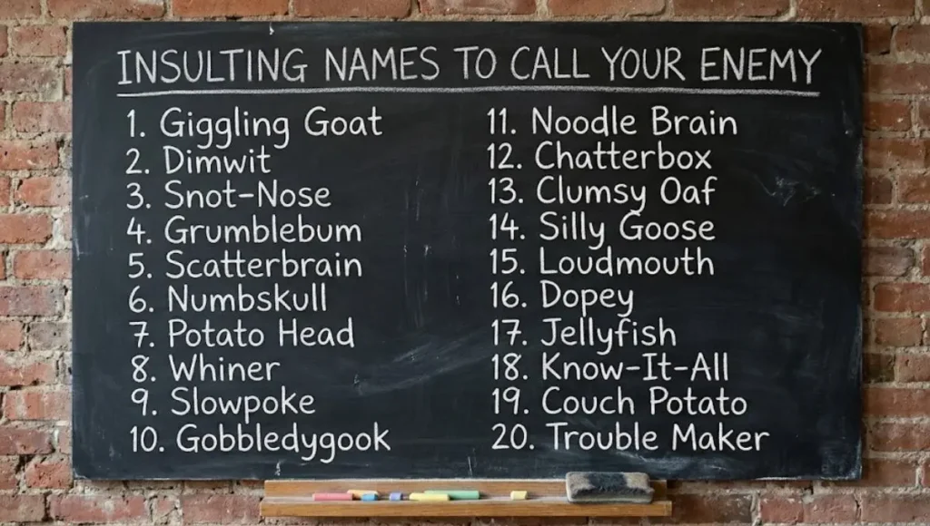 Insulting Names to Call Your Enemy