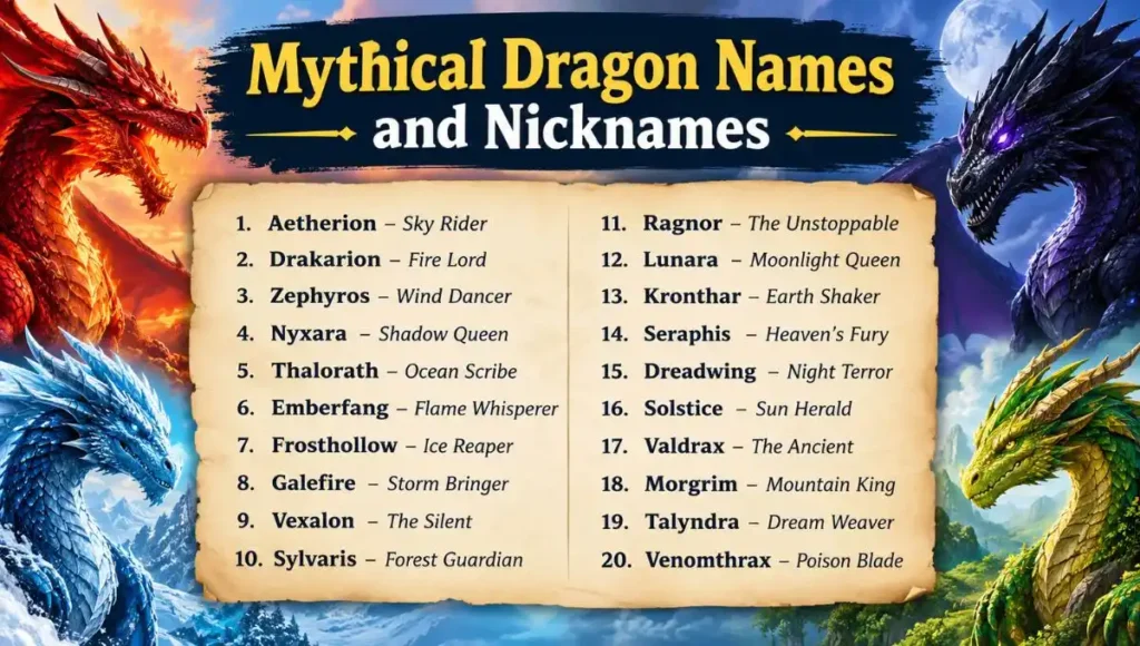 Mythical Dragon Names and Nicknames