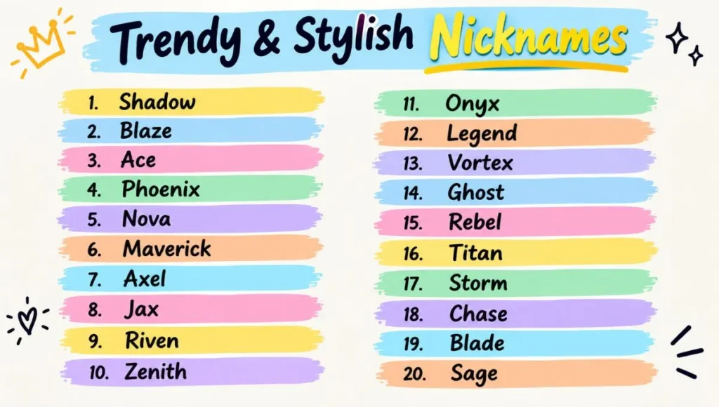 Trendy & Stylish Nicknames