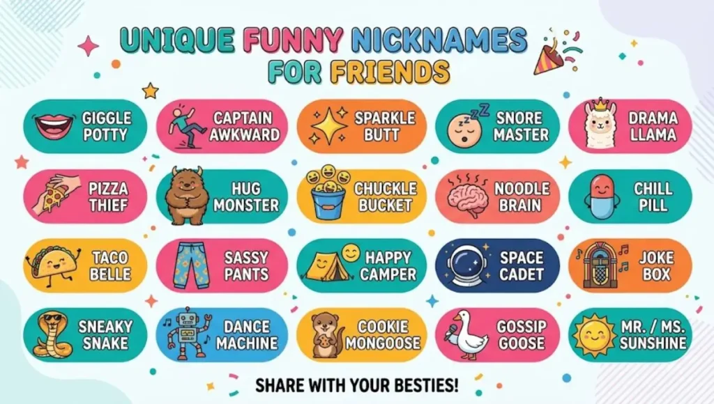 Unique Funny Nicknames for Friends